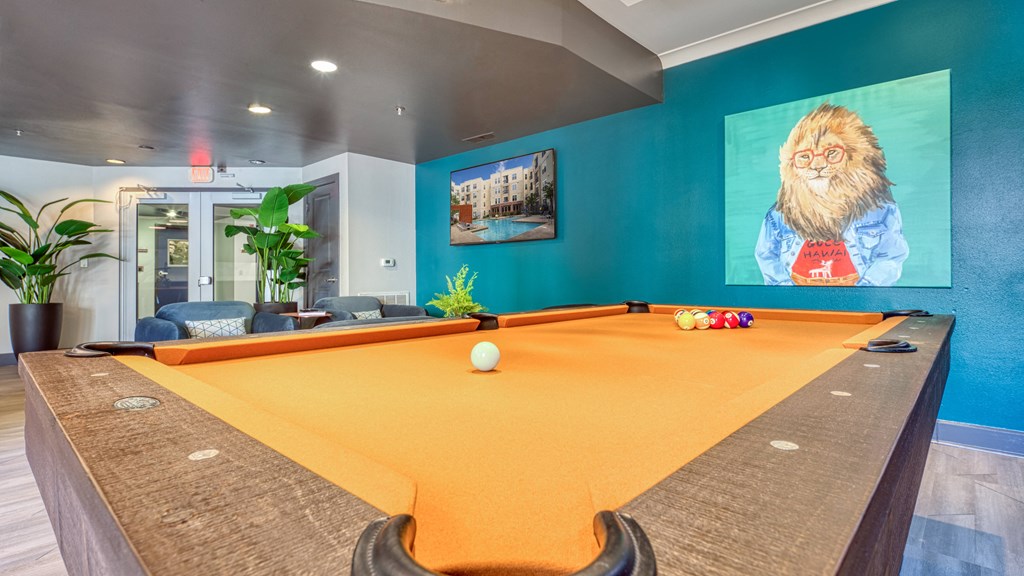 a billiards table in the clubroom at Proximity at ODU, Norfolk, Virginia