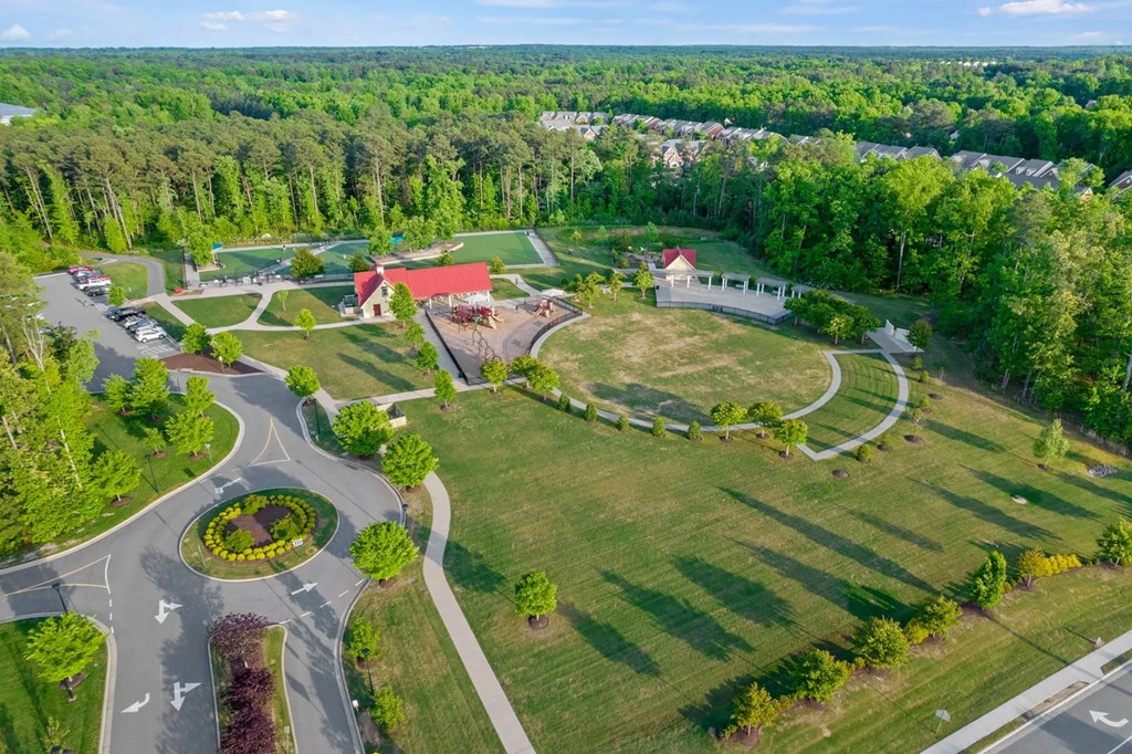 a view of the park from the sky at Metropolis Apartments, Glen Allen, VA