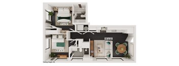 bedroom floor plan an in 1 bed 1 bath