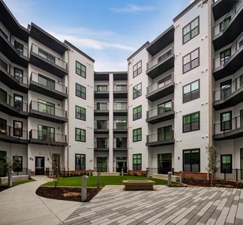 new apartment buildings at the district flats apartments city at Aura Stonebridge, Richmond, Vriginia