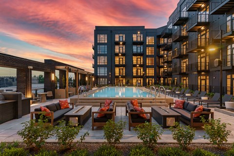 Outdoor Pool Lounge at Crossline, Ohio