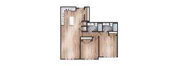 A drawing of a bathroom with a toilet, sink, and mirror.