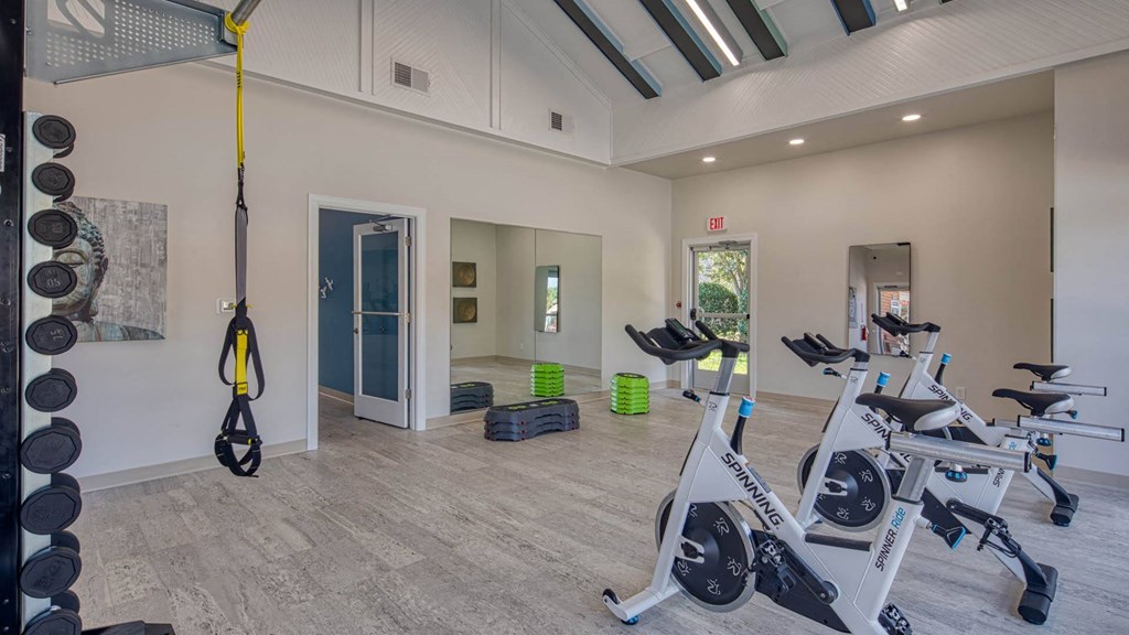 the gym at the monarch luxury apartments