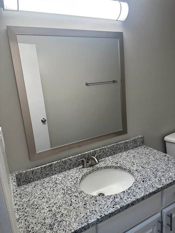 Framed Mirror within select bathrooms in North Oaks Landing