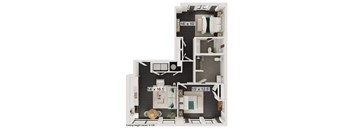 a floor plan of a 1 bedroom apartment at  the Deco at CNB