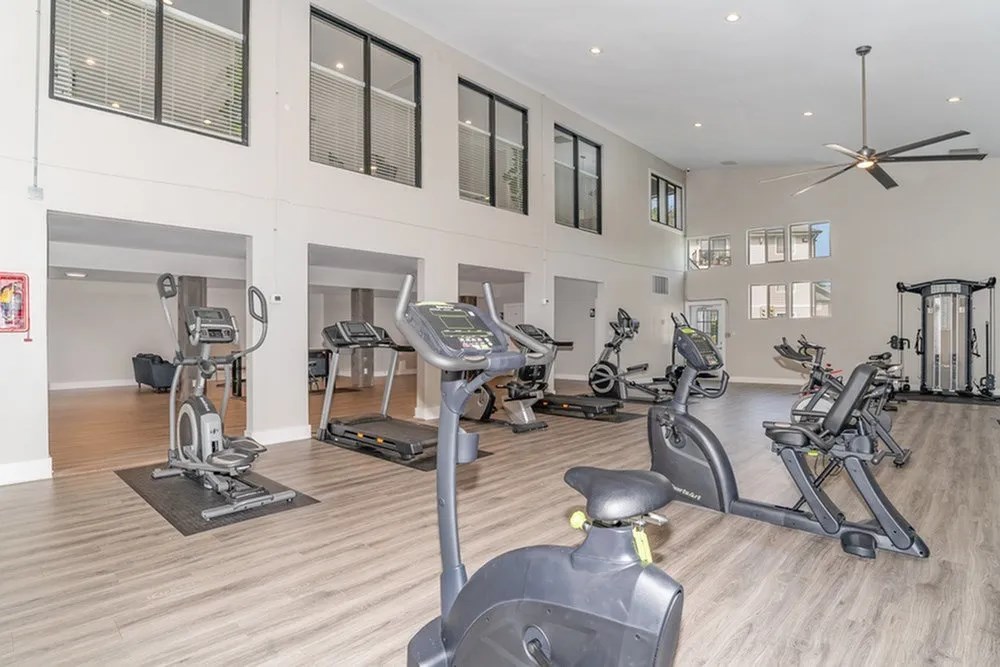 the gym is equipped with state of the art equipment at Village 1373, Greensboro, 27455