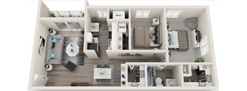 a floor plan of a two bedroom apartment with two bathrooms and a balcony at Carriage Hill, Virginia