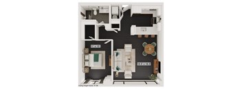 a floor plan of a 1 bedroom apartment