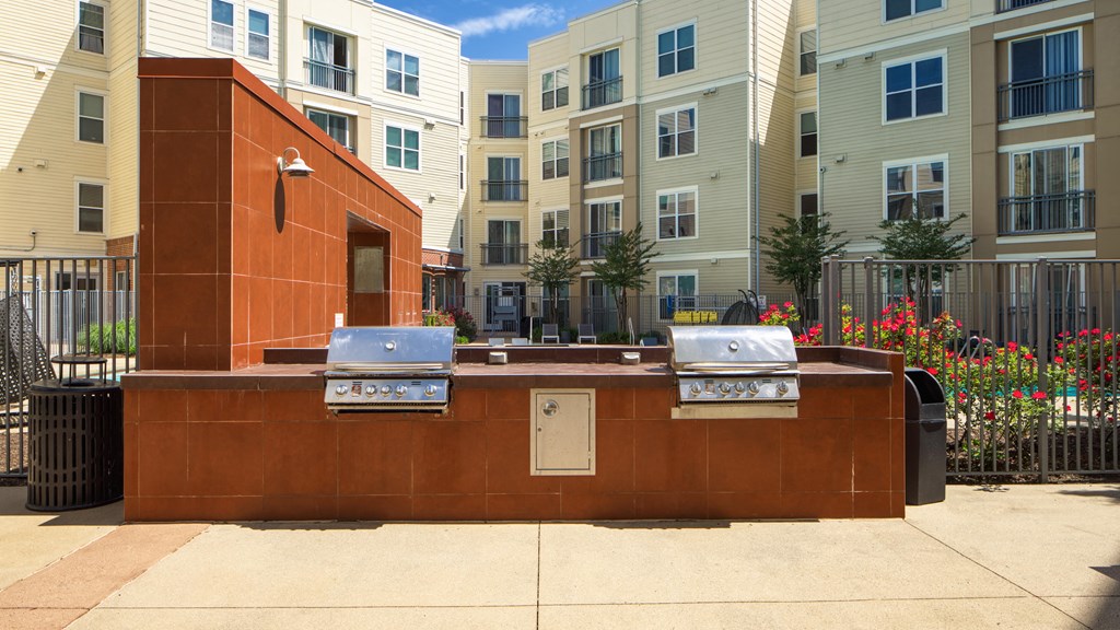 grills in outdoor kitchen at Proximity at ODU, Norfolk