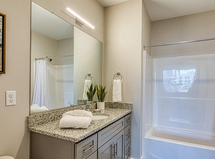 Bathroom at Lumen Apartments in Hampton VA