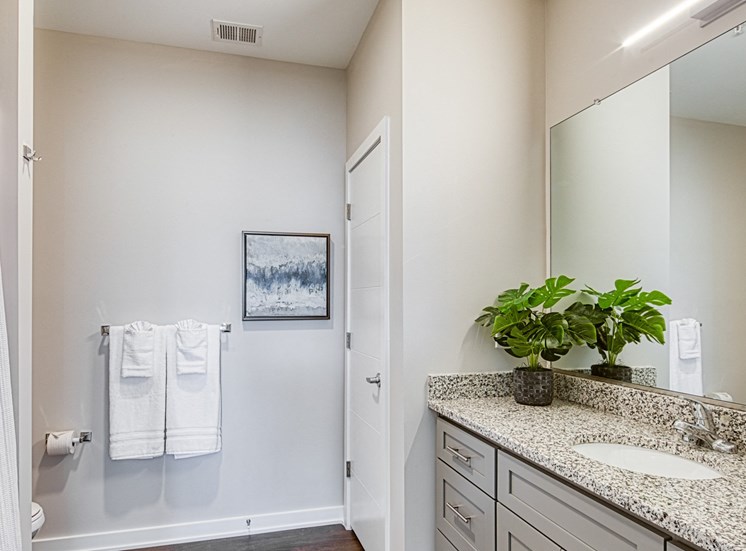 Bath at Lumen Apartments in Hampton VA