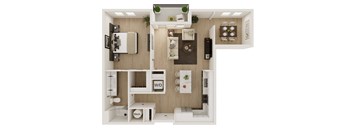 1 Bed 1 Bath Floor Plan | 801 Sq. Ft. at VALE Lake Wylie in South Carolina 29710