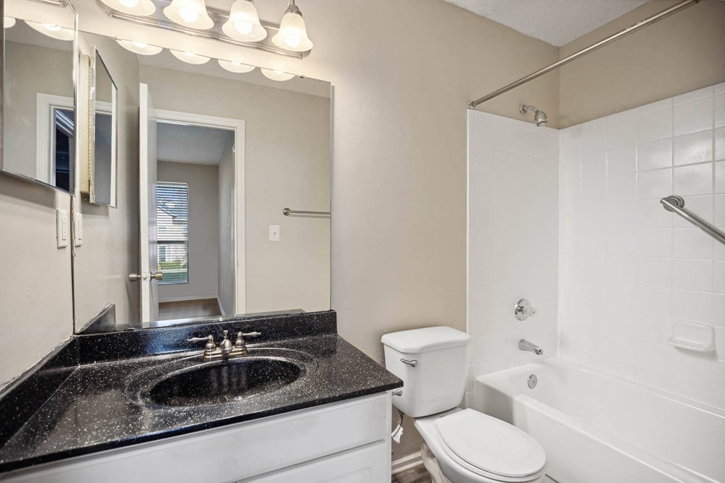 a bathroom with a sink and a toilet and a tub