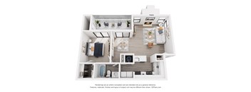 a 1 bedroom floorplan is shown in this illustration
