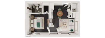 a floor plan of a one bedroom apartment