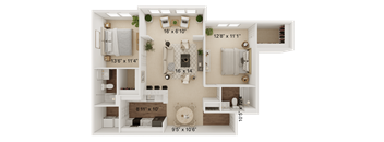 a floor plan of a home with a bedroom and a living room