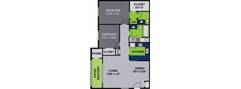 Hunting Ridge Floor Plan 2 bed