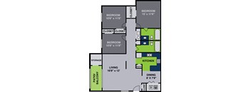 Hunting Ridge Floor Plan 3 bed