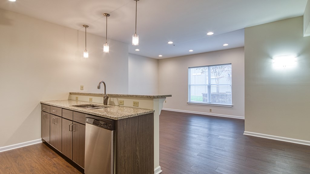 Kitchen at Grammercy Row Apartments