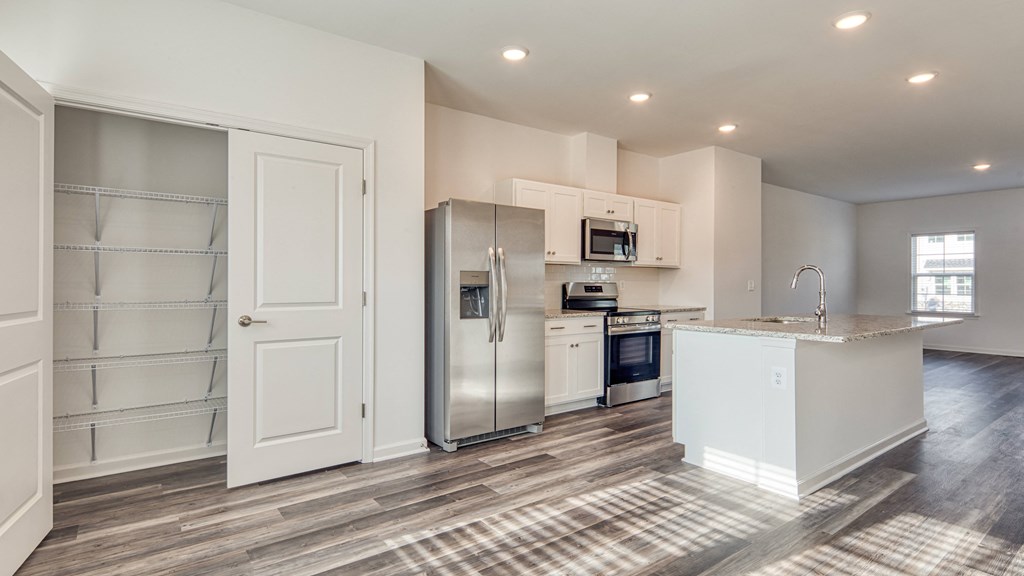 Kitchen Designed With Ample Storage Space at The Mark Townhomes Apartments, Harrisonburg, VA