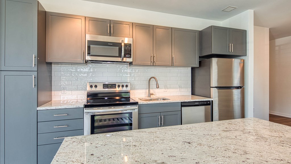 Kitchen at 10 & Dairy Apartments