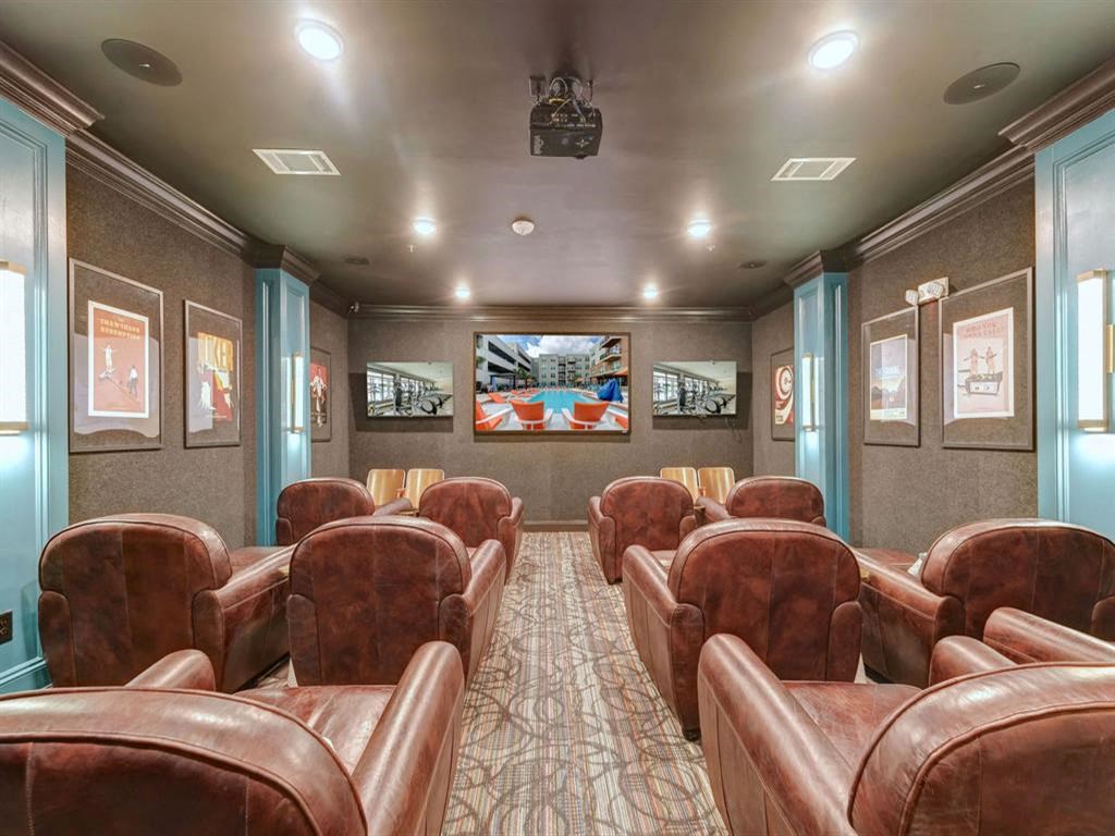 Movie theater at Delaneaux Apartments in New Orleans