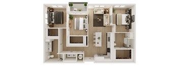 3 Bed 2 Bath Floor Plan | 1,363 Sq. Ft. at VALE Lake Wylie in Lake Wylie, SC 29710