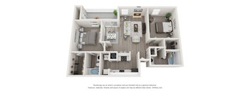 The oak floor plan at The Lennox Apartments