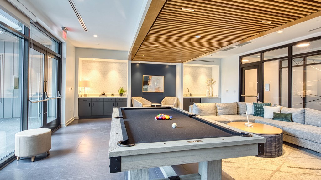 Pool table at 10 & Dairy Apartments