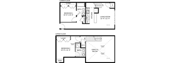floor plan of the lower level and upper floor