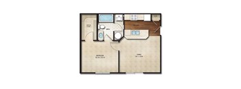 A1d Floor Plan | 580 Sq. Ft. at Times Square, Dublin, 43016
