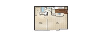 A4d Floor Plan | 720 Sq. Ft. at Times Square, Dublin, OH