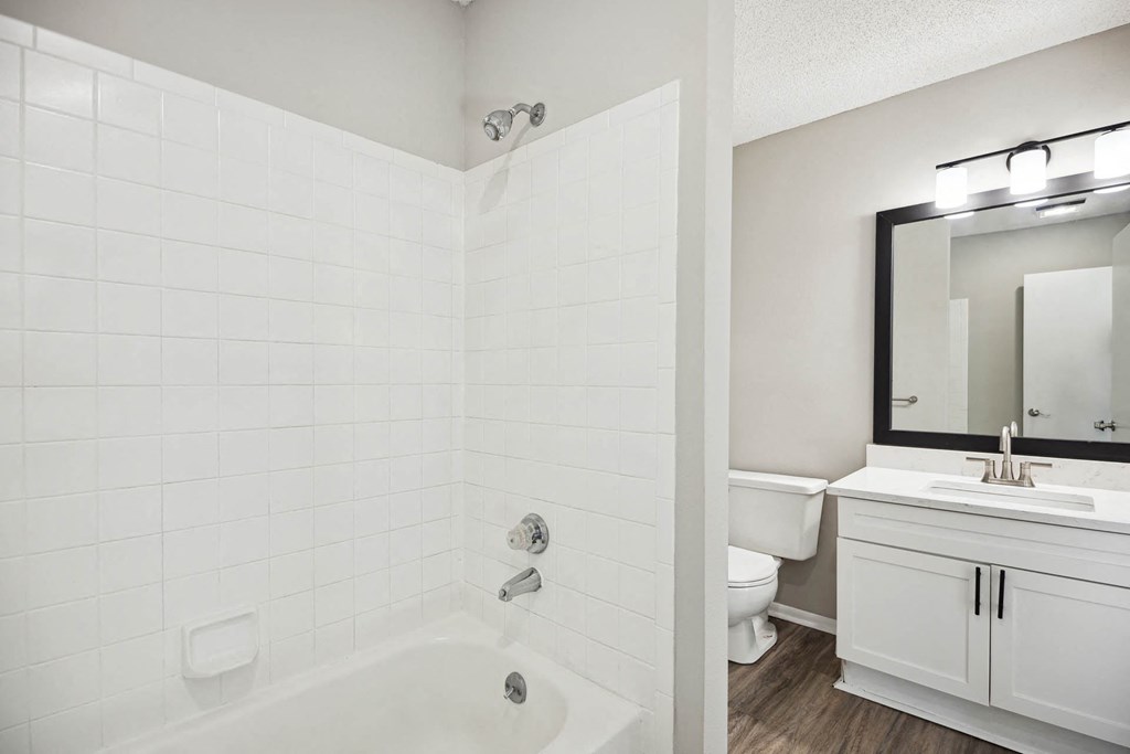 a bathroom with a shower and a sink and a toilet