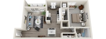 a floor plan of a two bedroom apartment with two bathrooms and a balcony at Carriage Hill, Richmond, VA