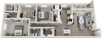 a floor plan of the acadia with two bedrooms and two bathrooms at Carriage Hill, Richmond, VA, 23228