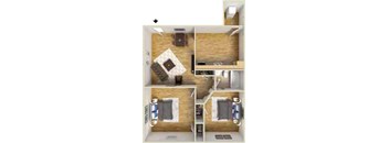 Two Beds, One Bath