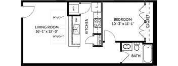 Metal 1 bed- 1 bath 1 level 590 sqft