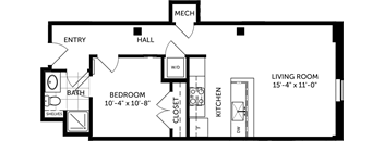 Metal 1 bed- 1 bath 1 level 613 sqft