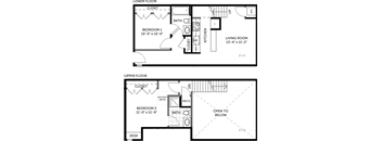 Metal 2 bed- 2 bath loft 869 sqft