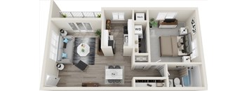 a floor plan of a two bedroom apartment with a living room and dining room at Carriage Hill, Richmond