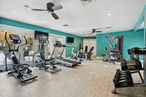 Gym with Treadmills at Montecito West in Raleigh, NC