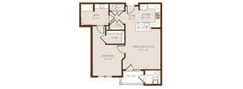 a floor plan of a bedroom apartment