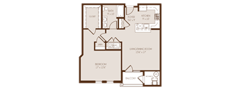 a floor plan of a bedroom apartment