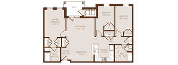 a floor plan of a two bedroom apartment