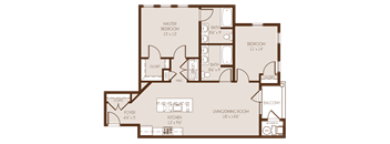 a floor plan of a two bedroom apartment