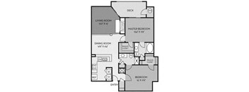 a floor plan of a living room and a dining room