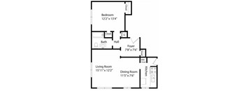 One Bedroom  Floor Plan