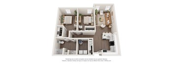 a 1 bedroom floor plan with a bathroom and a living room