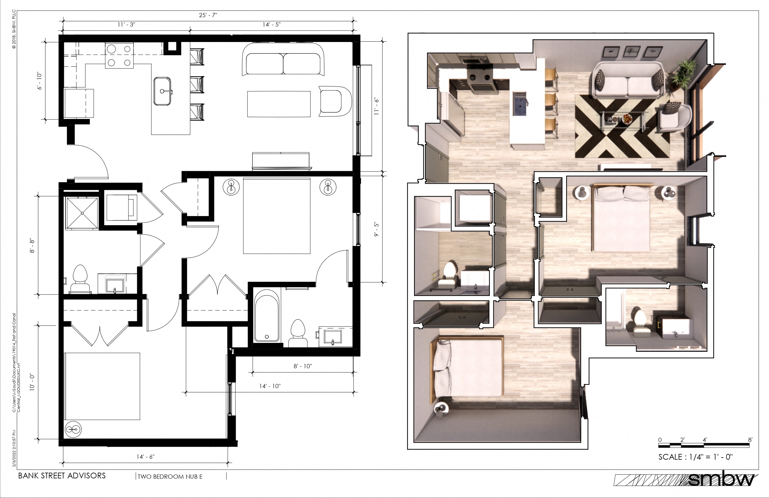 the floor plan of the house is included in this rendering