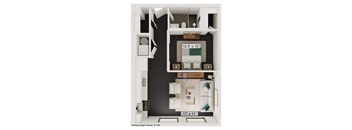 bedroom floor plan an in 1 bed 1 bath